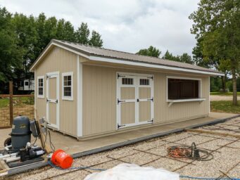 12x28 quaker pool shed